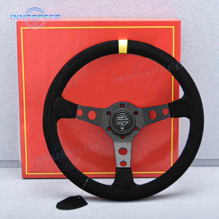 350mm 14Inch Car Steering Wheel Suede Leather