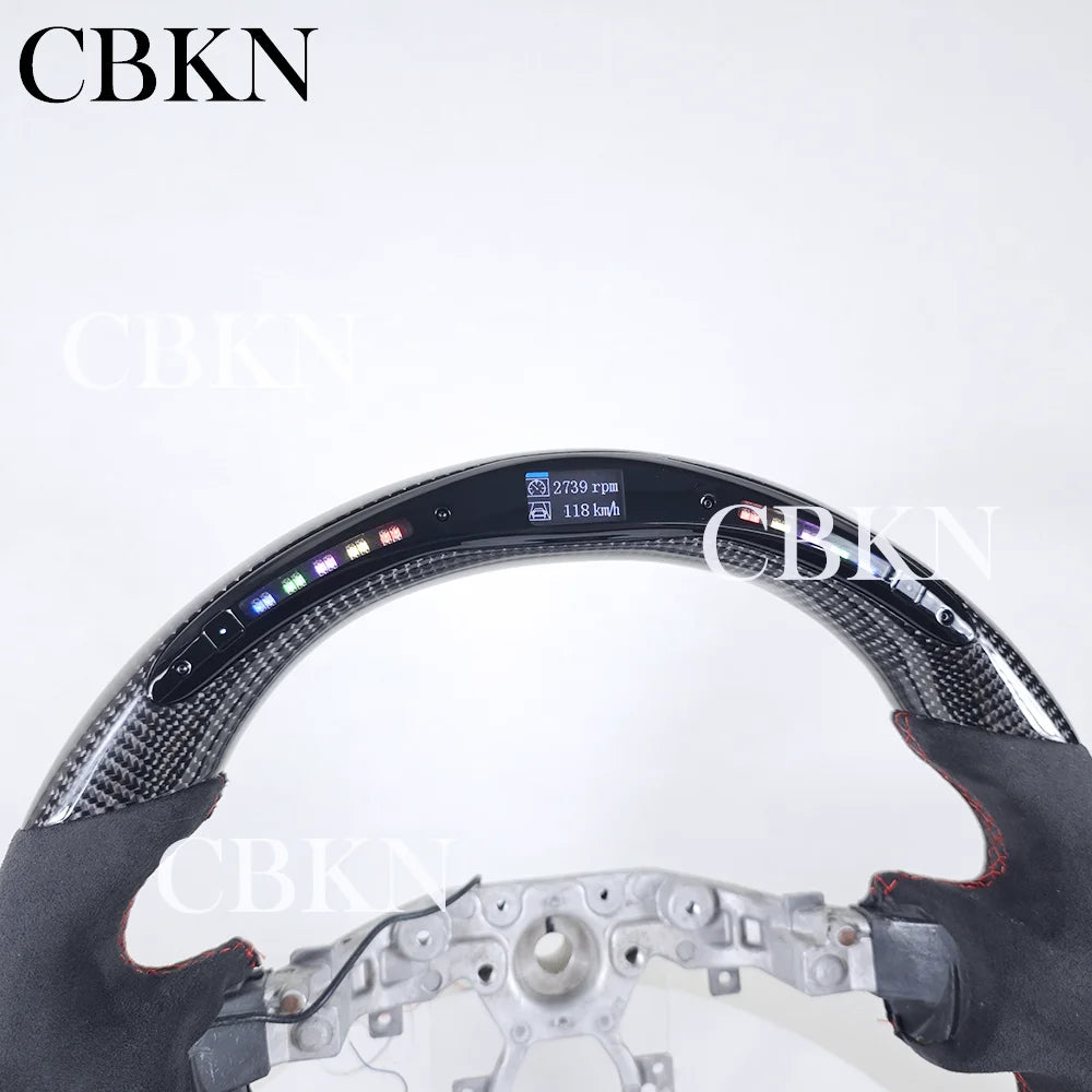 370z LED RPM Carbon Fiber Steering Wheel Leather Steering Wheel