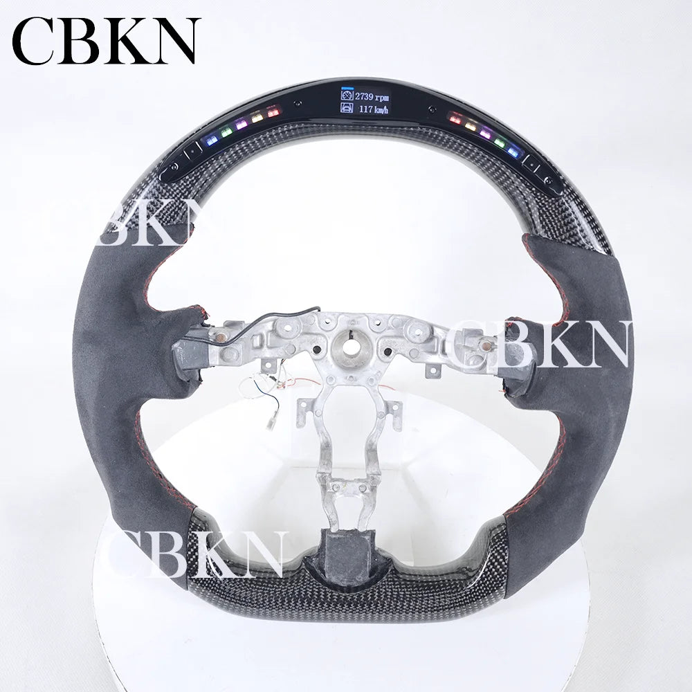 370z LED RPM Carbon Fiber Steering Wheel Leather Steering Wheel
