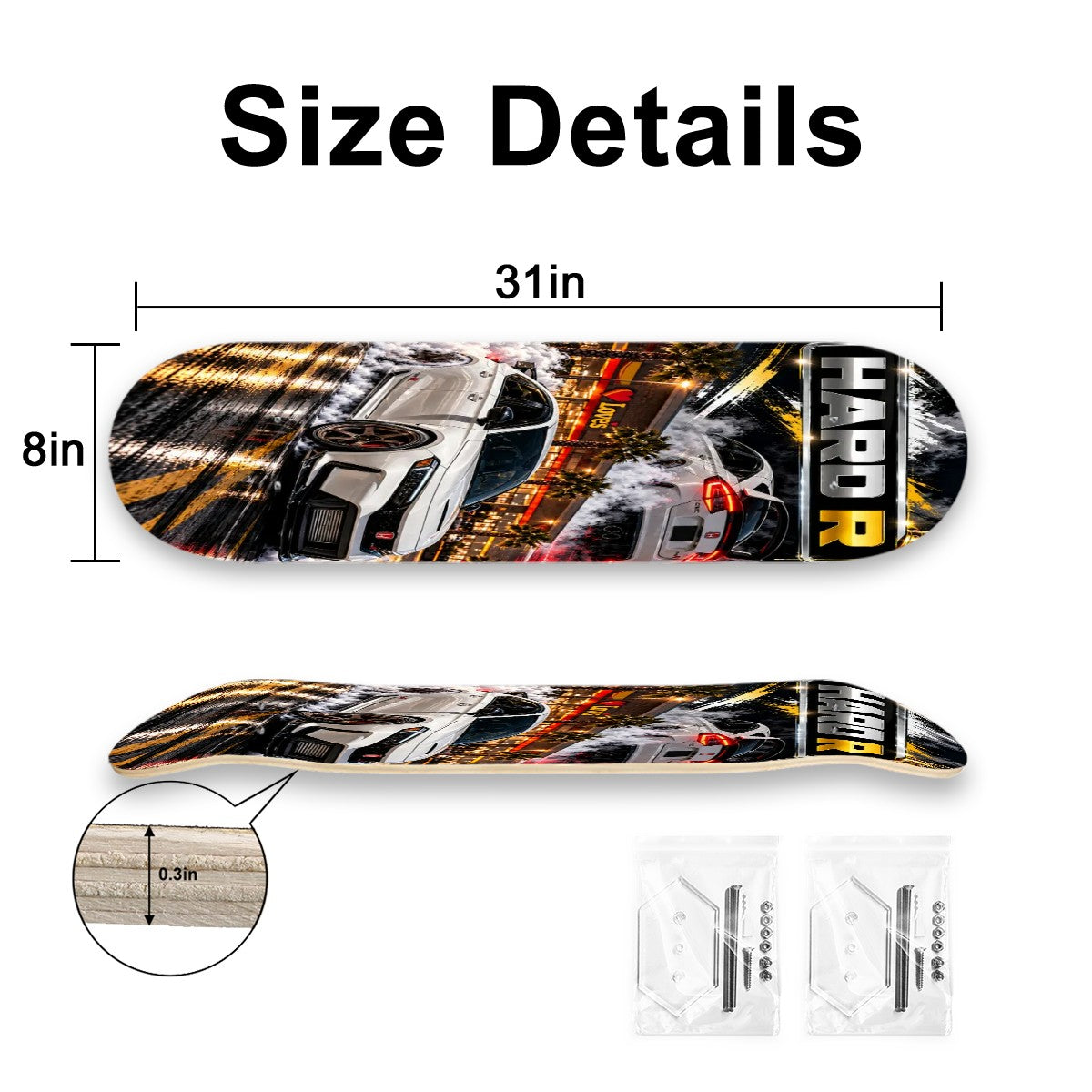 Hard R wall art skate board